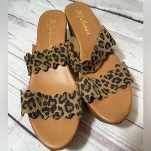 Matisse Charlie Suede Leather Leopard Strap Platform Sandals made in Italy